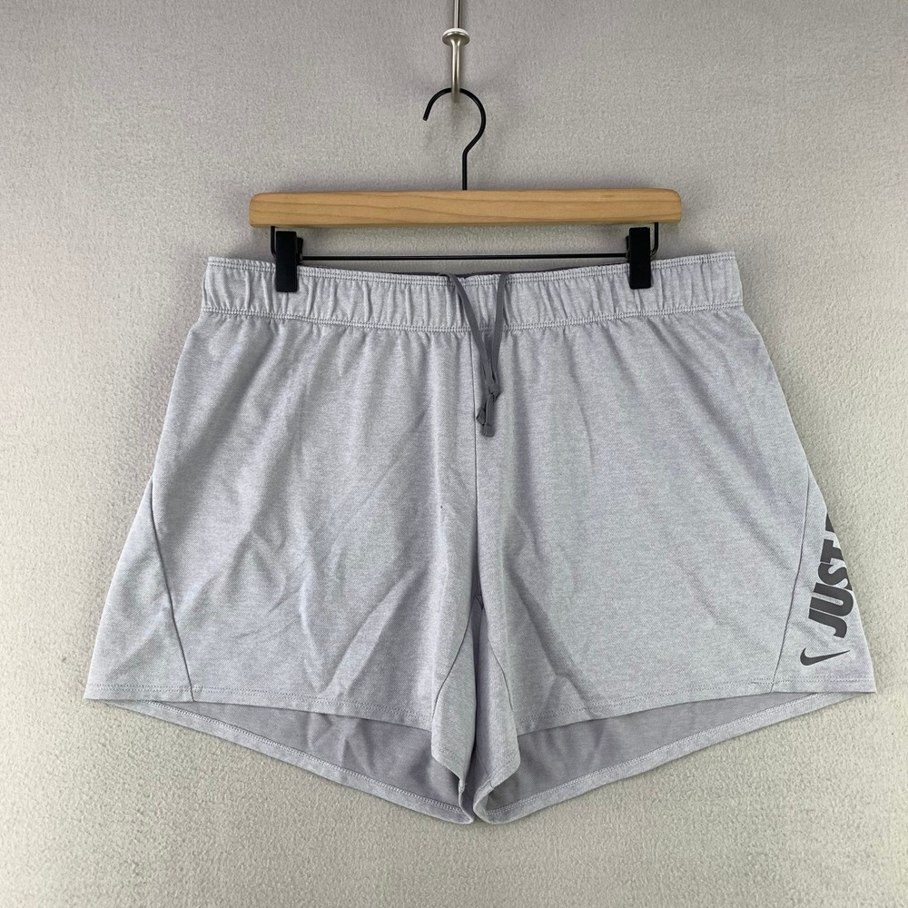 Nike Dry Attack Training Shorts Womens XL Gray Athletic Running Just Do It Gym